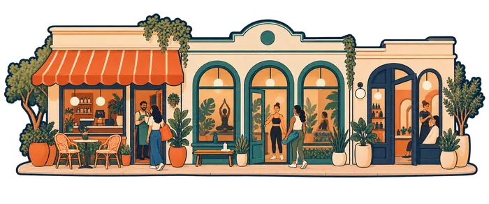 A street of local shops.