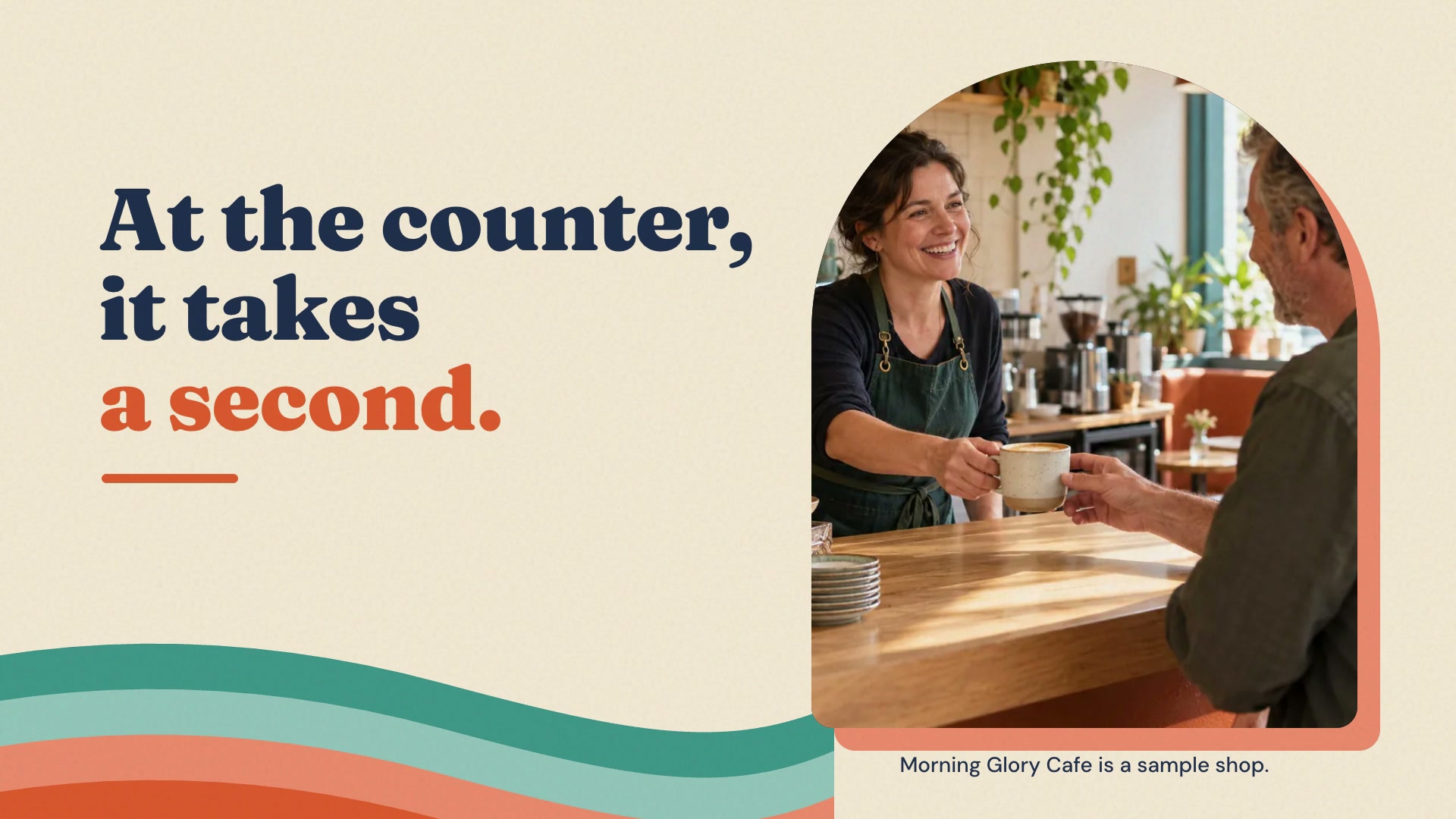 Still from the Adding stamps at the counter video.